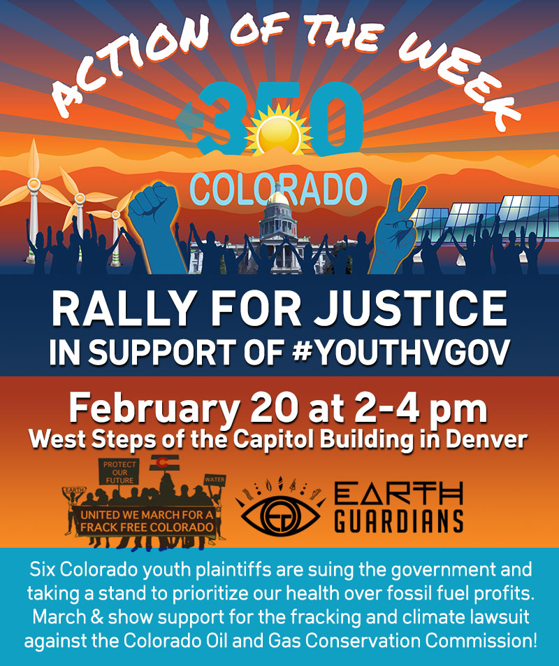 Rally for Justice in Support of #youthvgov Feb. 20 at 2pm West Steps of the Capitol Building in Denver