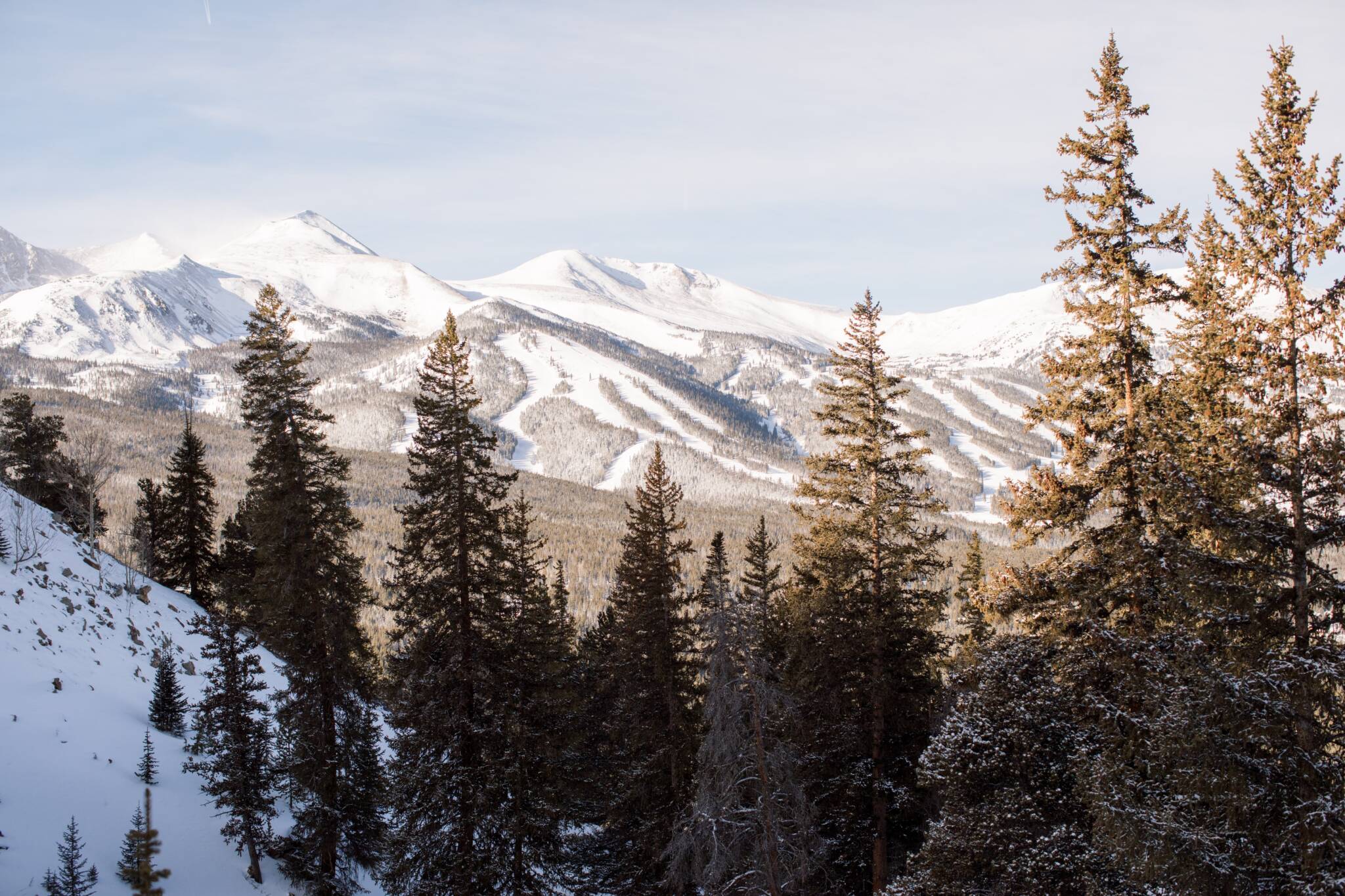 View of snowy mountains in Breckenridge, Colorado