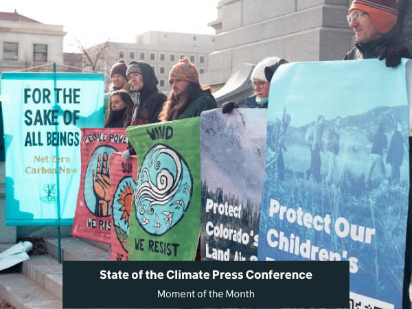 Activists gathered at the State of the Climate Press Conference in Denver