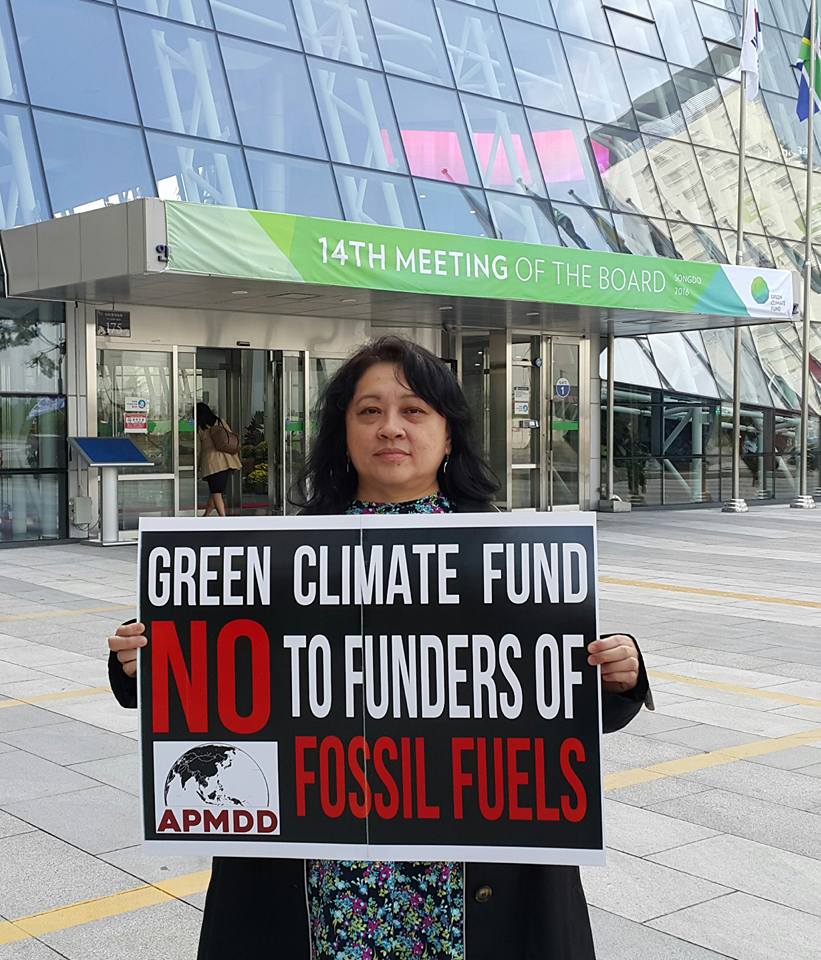 Lidy Nacpil, the regional coordinator of the Asian Peoples Movement on Debt and Development and active observer to the Green Climate Fund board, representing Southern civil society.
