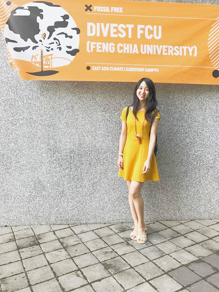 Vivian Lung is a  member of the Divest East Asia Network and serving as the Project manager of 350 Taiwan, working on governmental fossil fuel subsidies reform.