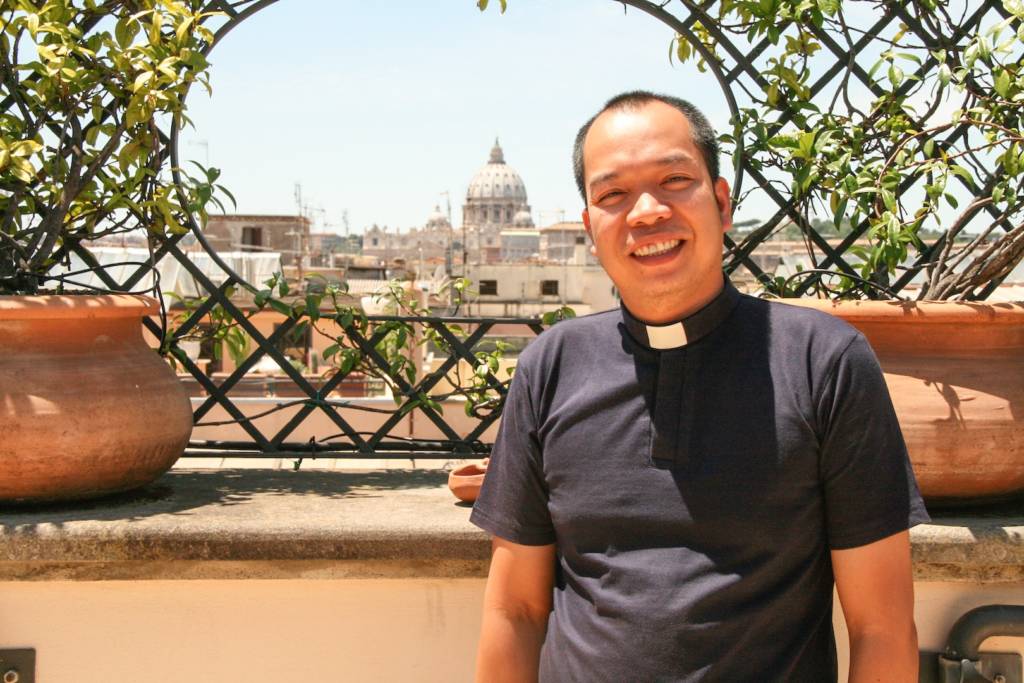 Fr. Warren Puno, is the Parochial Vicar of Our Lady of the Angels Parish in Atimonan, Quezon. He is also the Priest-in-Charge of the Diocese of Lucena’s Desk on Environmental Concerns. Photo: Hoda Baraka