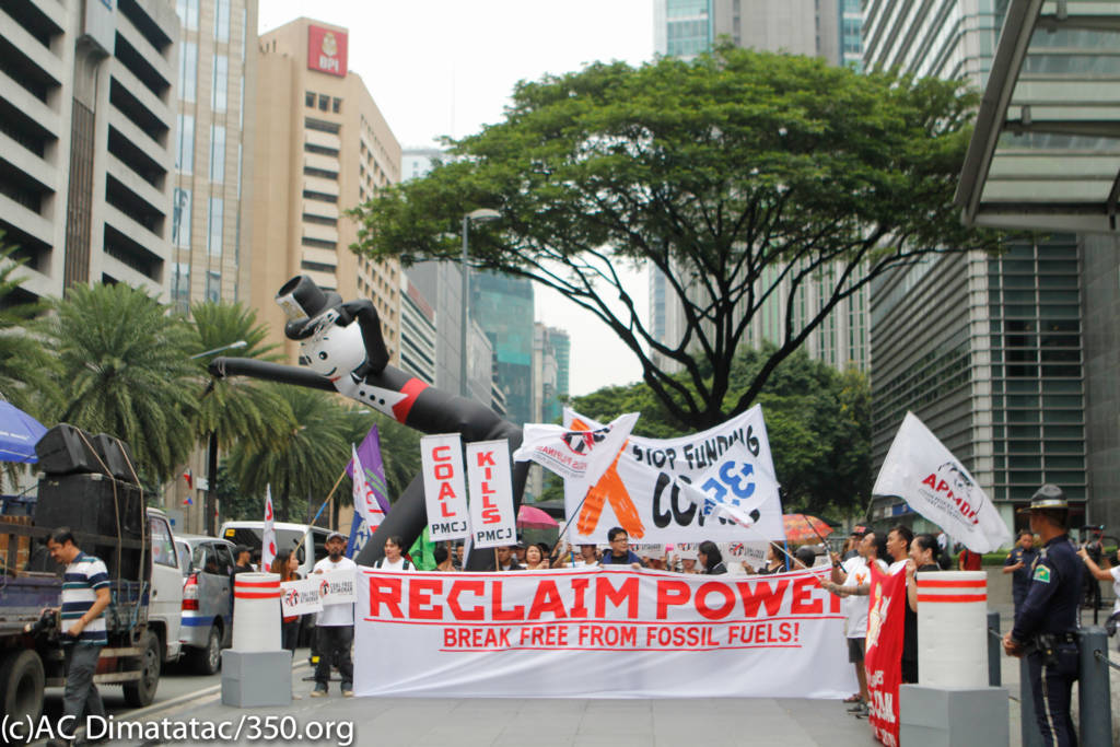 Climate justice activists slam coal financiers | 350 Pilipinas
